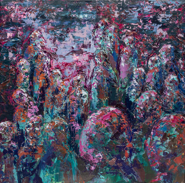 Sabrina Coleman-Pinheiro Communal Agony, 2022 Acrylic on canvas 48 x 48 in 121.9 x 121.9 cm