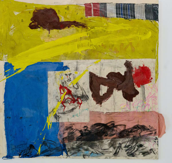 Josiah C Josiah Sun's Beauty, 2024 Aso Oke Fabric, Charcoal, Acrylic, Bond, Acrylic Markers, Glitter, Chalk on Canvas 53 47/50 x 53 47/50 in 137 x 137 cm