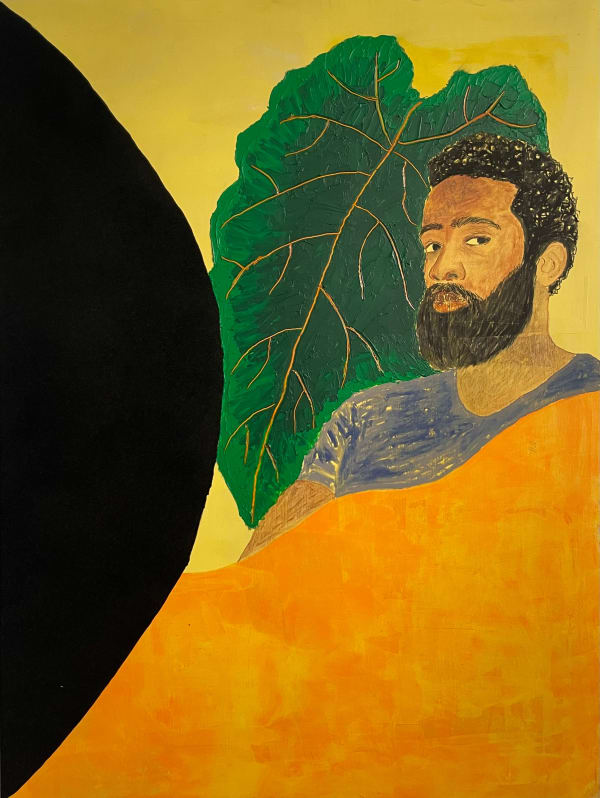 Hasef Roots, 2024 Acrylic, Pastels, and Flocking Fiber 30x40 in. 76.2x101.6 cm.
