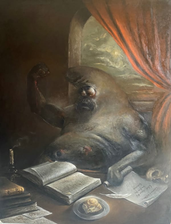 David Ngaji The Great Act, 2025 Oil on Canvas 48 x 60 in 121.9 x 152.4 cm