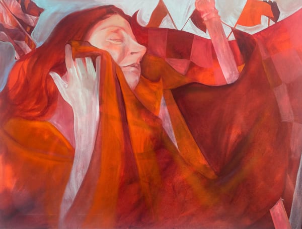 Kitty Rice, Caressed By Red Flags, 2024