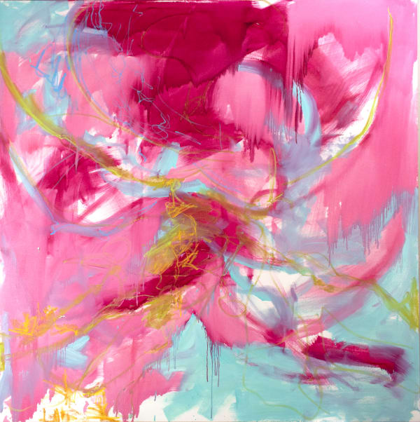 Kate Howe I leave a wake for the dolphins to jump as I churn forward, but you never grow larger and I never reach you, 2021 Oil on canvas 200 x 200 cm 78 3/4 x 78 3/4 in