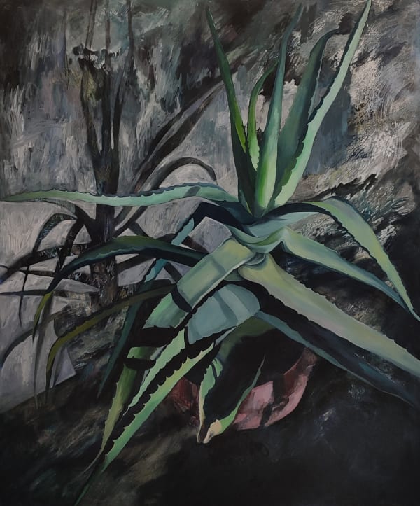 Eliza Wiszniewska, Aloe vera, 2019, Mixedmedia on canvas, 180x150, 2019
