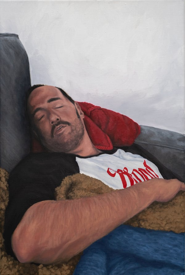 Lara Rottinghaus Kurz die Augen ausruhen, 2024 Oil on linen 60 x 40 cm 23 5/8 x 15 3/4 in