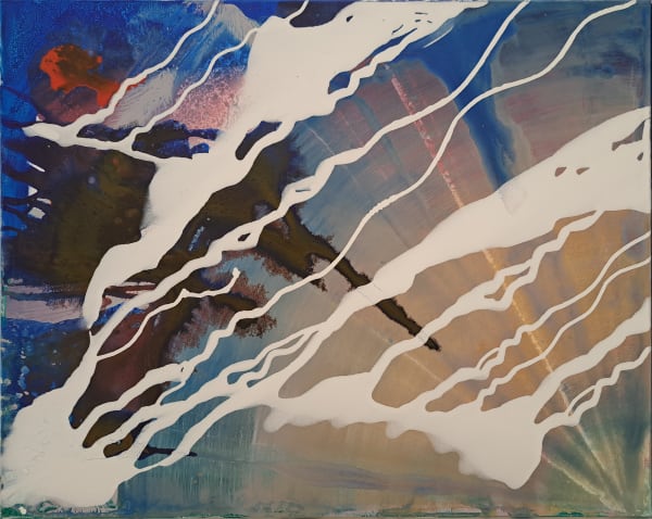 Marina Olympios Liquidity, 2022 Mineral colours on canvas 60 x 76 cm 23 5/8 x 29 7/8 in