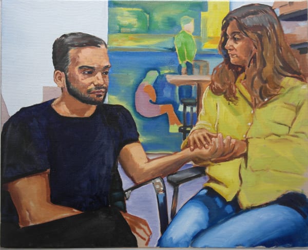Thibaut Bouedjoro-Camus Hugo & Albane, 2022 Tempera and oil on canvas 46 x 55 cm 18 1/8 x 21 5/8 in