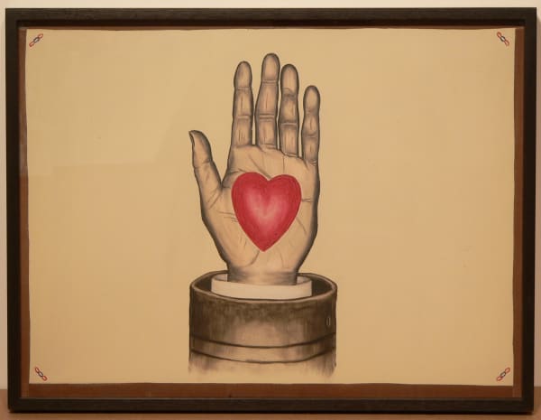 American Unidentified, Fraternal Lodge Heart in Hand Painting, New York City, c. 1880-90