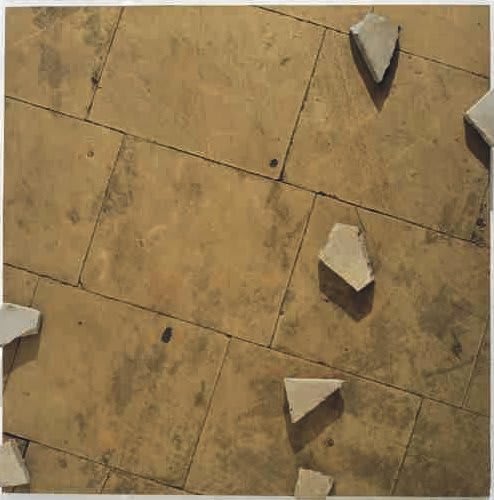 Mark BOYLE, Pavement with concrete fragments and car and bicycle tyre tracks - London Series, 1979