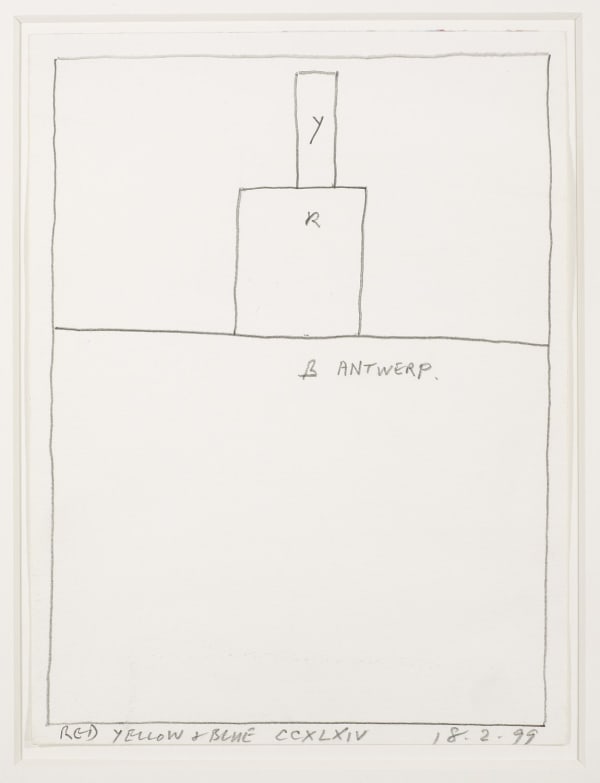 Bob LAW Red Yellow Blue CCXLXIV 18.2.99, 1999 Pencil on paper 30.5 x 22.8 cm