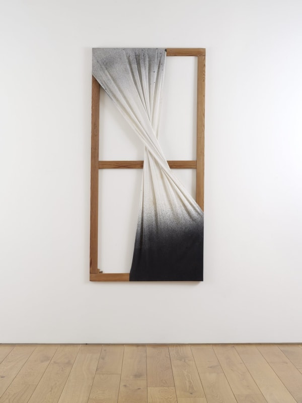 John LATHAM Canvas Event [1], 1994 Spray painted canvas twisted on stretcher 193 x 94 cm 76 x 37 in