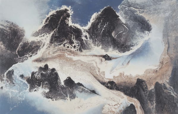 Liu Kuo-sung 劉國松, Water and Cloud Share the Same Source 雲水一家, 2014