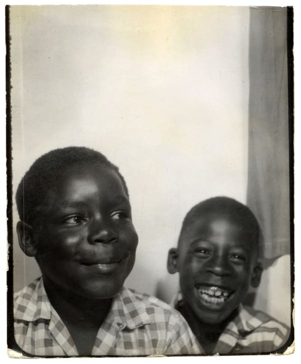 ENLARGEMENT REPRINT Vernacular, Untitled (Dealer title: "Brothers" - photobooth - two boys)