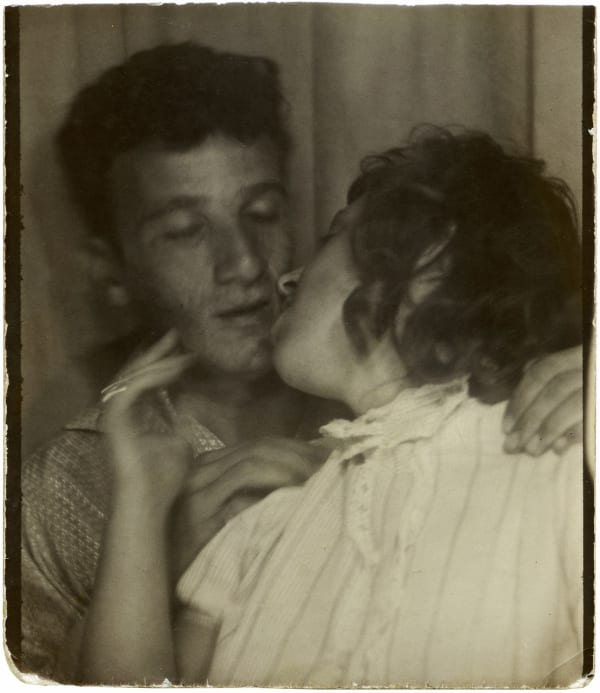 ENLARGEMENT REPRINT Vernacular, Untitled, [Photobooth, young couple, kissing, romance, love, relationships]