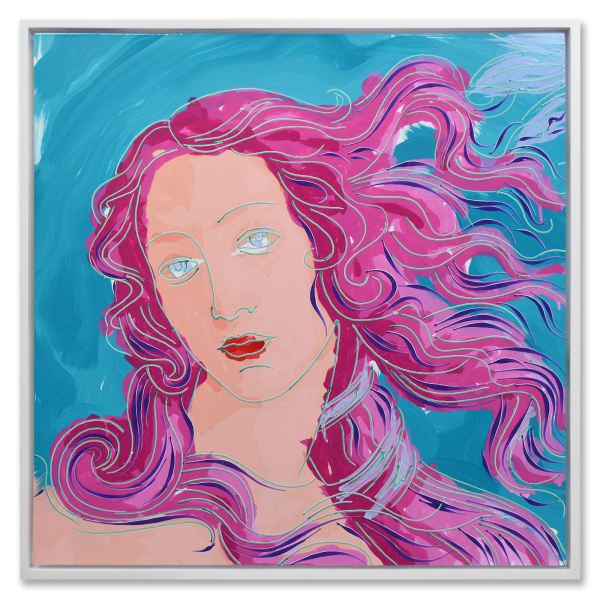 Rob and Nick Carter, Robot Painting, Birth of Venus, after Botticelli, after Warhol - Painting time: 10:04:03 - Stroke count: 1,902, 12 October 2021