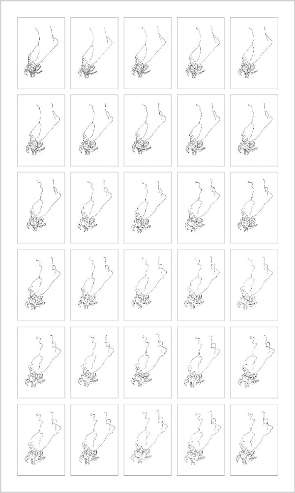 Rob and Nick Carter, Chinese Whispers, Crab Pinching a Foot after Andy Warhol (c.1956), 2015