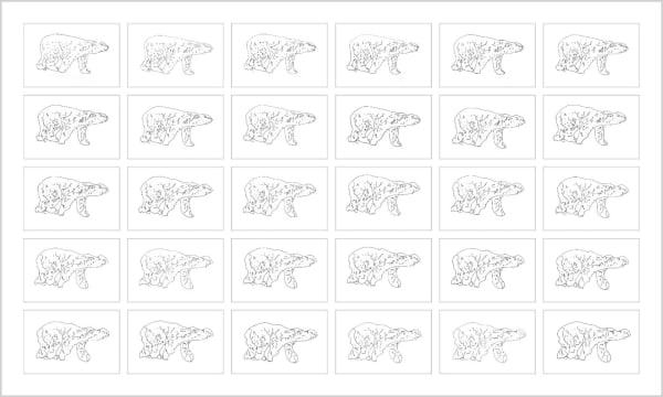 Rob and Nick Carter, Chinese Whispers, Polar Bear after Andy Warhol (1983), 2015