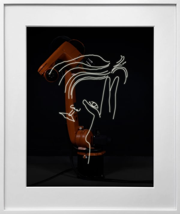 Rob and Nick Carter, Robot Light Drawing, Truman Capote, after Andy Warhol (c.1950), 2022