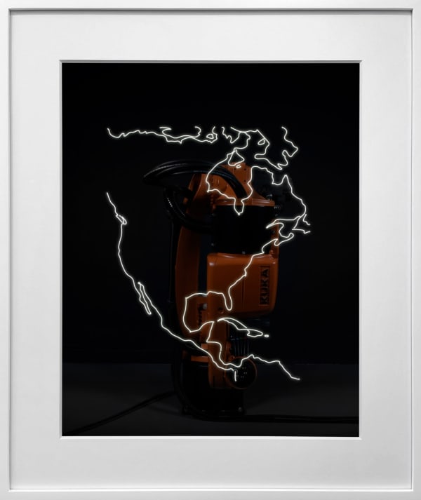 Rob and Nick Carter, Robot Light Drawing, North America Map, after Andy Warhol (c.19??), 2022