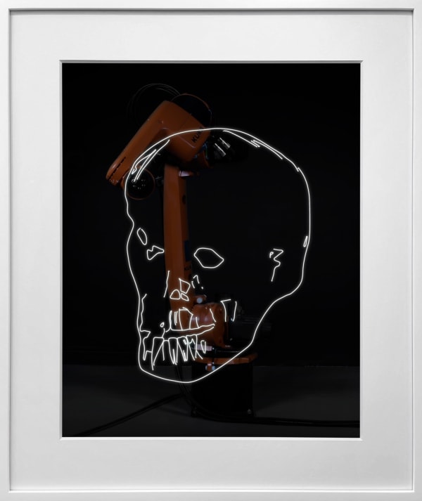 Rob and Nick Carter, Robot Light Drawing, Skull I, after Andy Warhol (c.1976), 2022