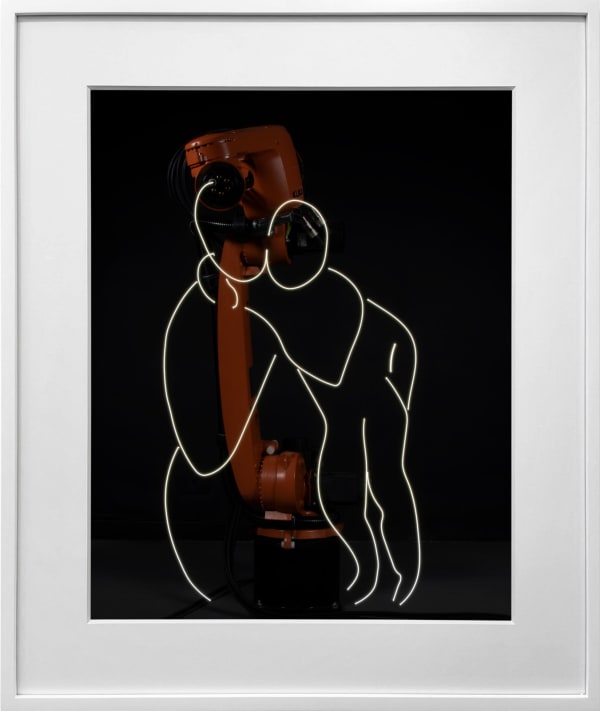 Rob and Nick Carter, Robot Light Drawing, Vierge et enfant sans indication des visages, after Henri Matisse (1950-51), 2022