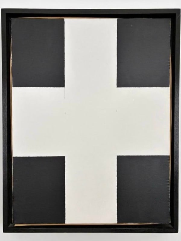 John Nixon, Untitled (white cross on black - LA), 1992