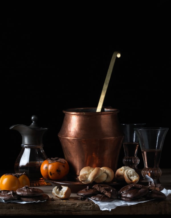 Paulette Tavormina, Still Life With Bread and Chocolate, After L.M., 2014