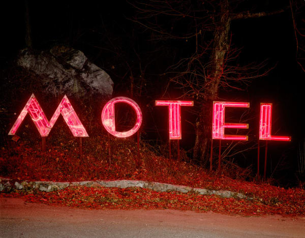 Jim Dow, "Motel” Sign, US 11, 41, 64 & 72, Chattanooga, TN, 1979