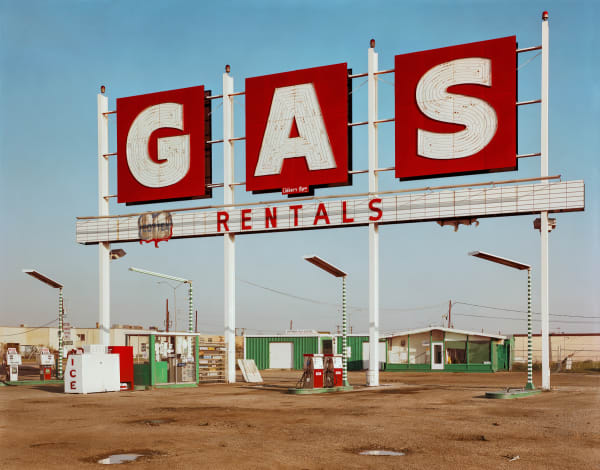 Jim Dow, “Gas Rentals” sign, Harry Hines Blvd, US 77, Dallas, TX, 1979