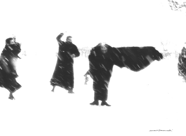 Mario Giacomelli, Pretini (cape blowing in snowstorm) There Are No Hands to Caress My Face-Io non ho mani che mi accarezzino il volto, 1962-63