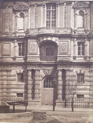 Edouard-Denis Baldus, Façade, Bibliothèque Impériale du Louvre, c. 1854