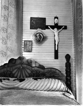 Walker Evans, "What is Home Without Mother" - Bedroom (Shrimper's Home), c. 1940