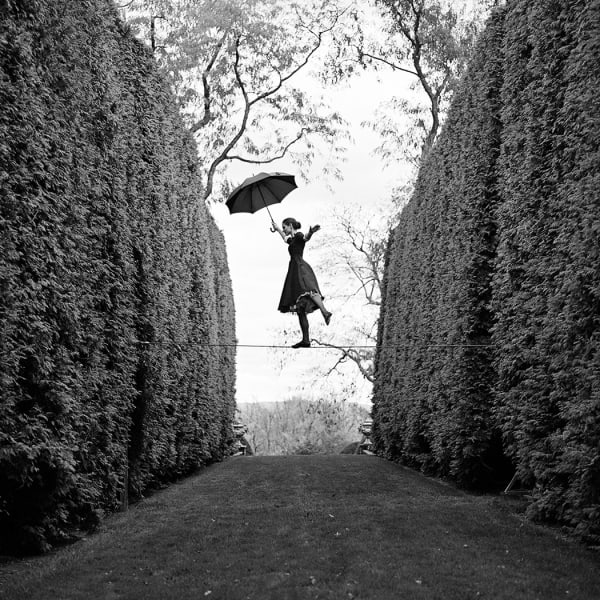Rodney Smith, Kelsey Balancing on Tightrope, Amenia, NY