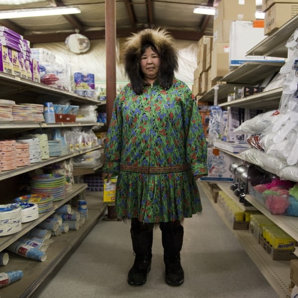 Magda Biernat, Mary Lou wearing winter kuspuk, Utqiaġvik, Alaska, USA, 2013