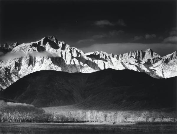 Ansel Adams, Winter Sunrise, Sierra Nevada from Lone Pine, 1944