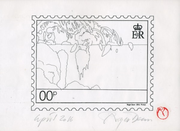 Roger Dean, GREEN PARROT ISLAND STAMP DESIGN, 2016