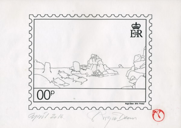 Roger Dean, TALES FROM TOPOGRAPHIC OCEANS STAMP DESIGN, 2016