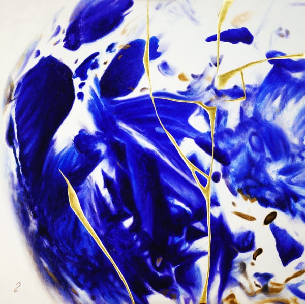 Bruno Capolongo, Homage to Chu Teh-Chun (Kintsugi) #12, 2021