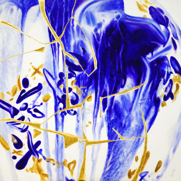 Bruno Capolongo, Homage to Chu Teh-Chun (Kintsugi) #11, 2021