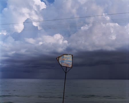 Virginia Beahan, Sign for Hot Springs, South Coast near Santiago de Cuba, 2004