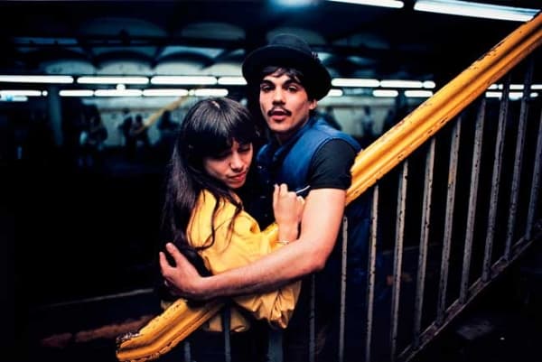 Bruce Davidson, Untitled, Subway, New York, [couple by stairs], early 1980s