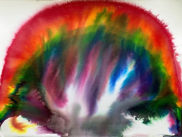 Graham Fagen RSA Lockdown Rainbow (7), 2020 Indian ink on Waterford 300g/m watercolour paper Signed and inscribed with title and date on reverse 28.5 x 38 cm