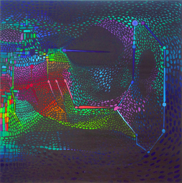 Andrew Stenhouse RSA, Life On Mars Black III; After the big bang; dark matter, evolution, civilisation