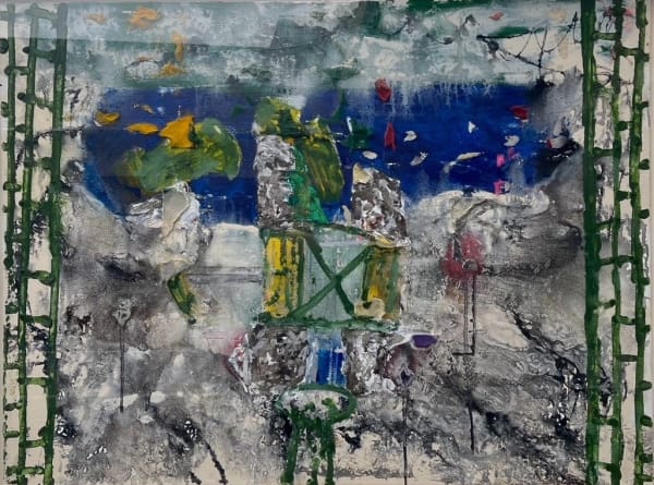 Francis Convery RSA Rocks of solitude (Edzell) Mixed media paint on canvas 95 x 120 cm