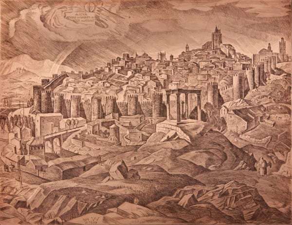 William Wilson RSA Avila, 1933-35 Copper engraving plate 29.1 x 36.7 cm