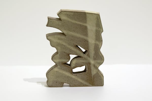 Frank Pottinger RSA Untitled (Angular Abstract in White) Ceramic 21 x 15.5 x 2 cm