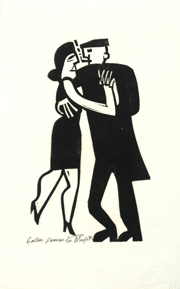 Willie Rodger RSA Gallus Dancers Linocut 26 x 16 cm Edition of 100