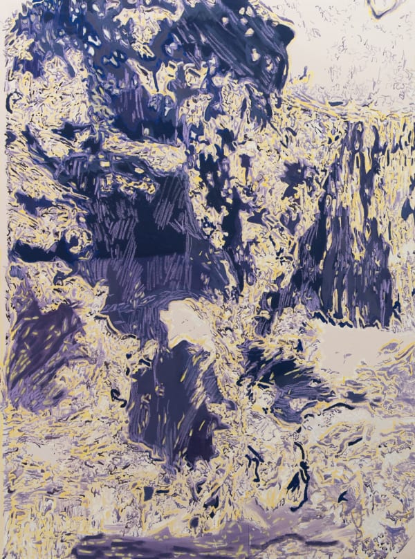 Lara Juneman Purple, 2024 Oil pastel, acrylic and chalk on canvas 120 x 60 cm