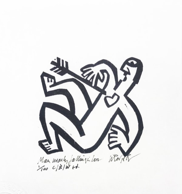 Willie Rodger RSA Man Nearly Falling in Love, 1996 Linocut on paper 6.5 x 7 cm Edition of 30