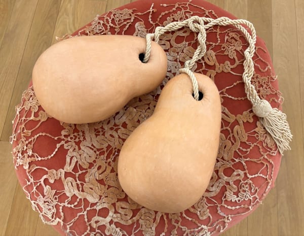 Rowan Roscher Vital 3, 2025 Stoneware ceramic, hand-built and wheel-thrown, satin rope 35 x 25 x 15 cm