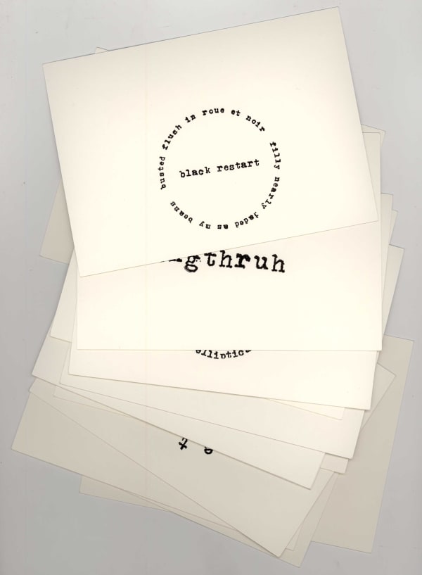 Edward Summerton RSA Delayed by Storm Boxed set of 12 screenprints by Summerton with 12 hand-stamped text works by Paterson 15 x 10.5 cm Edition of 50